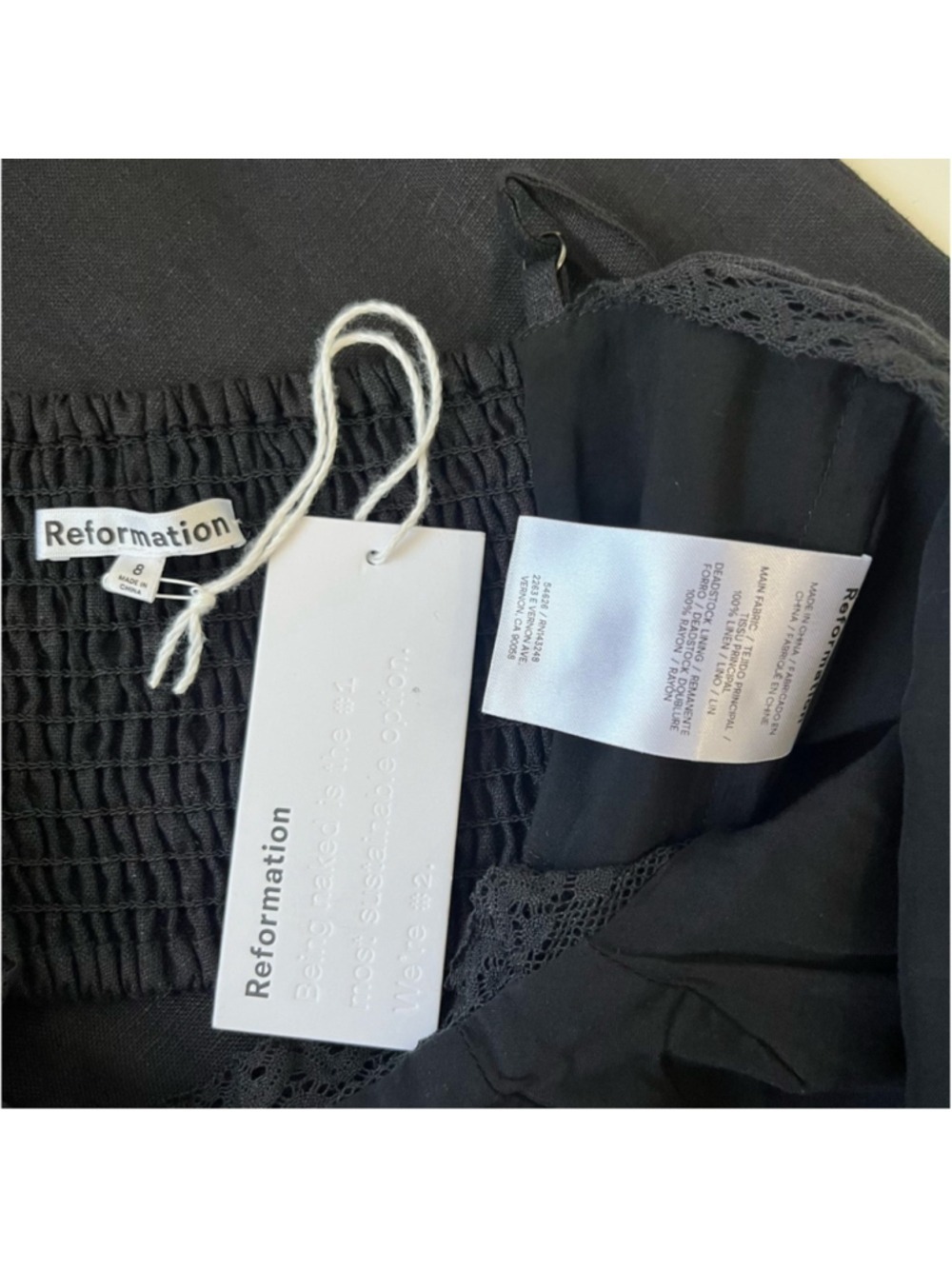 NWT Reformation Violet Linen Two Piece in Black Size 8 - Picture 10 of 15